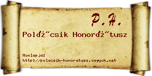 Polácsik Honorátusz névjegykártya